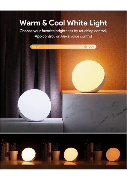 Akıllı Masa Lambası, Uygulama/ses Kontrolü ile Kısılabilir Masa Lambası, LED Rgb Renk Değiştiren Dokunmatik Lamba, Abd Fişi (Yurt Dışından) modelleri