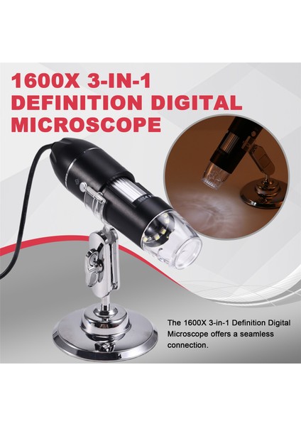 1600X 3'ü 1 Arada Yüksek Çözünürlüklü Dijital Mikroskop LED Taşınabilir Akıllı Bağlantı Android Bilgisayar Çocuk Eğitimi Için (Yurt Dışından) fırsatları