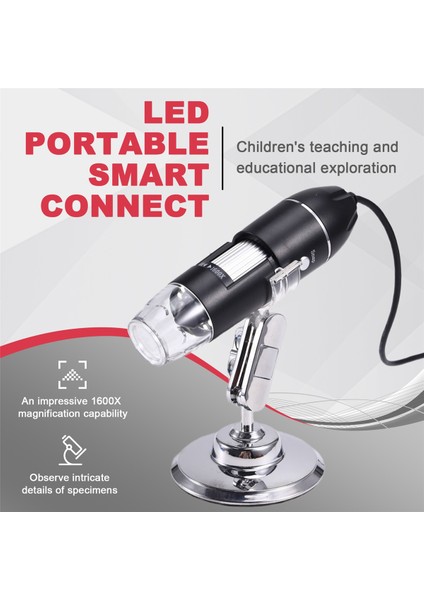 1600X 3'ü 1 Arada Yüksek Çözünürlüklü Dijital Mikroskop LED Taşınabilir Akıllı Bağlantı Android Bilgisayar Çocuk Eğitimi Için (Yurt Dışından) indirimleri
