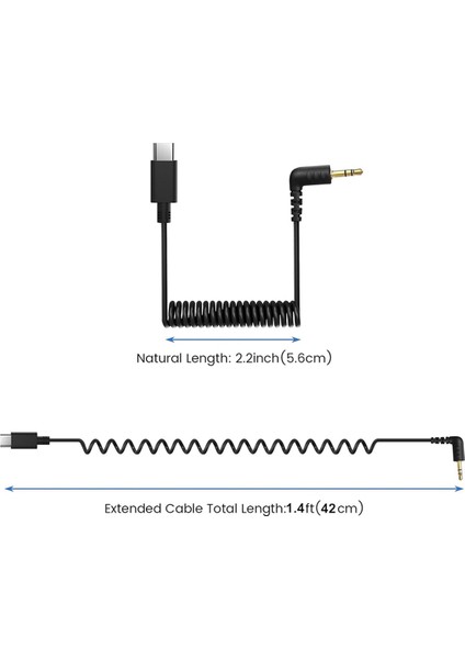 Rode Wireless Go Iı Için USB C - 3,5 mm Mikrofon Kablosu, Sarmal Dik Açı Trs Erkek Dac Aux Adaptör Ses Kablosu (Yurt Dışından) fiyatları