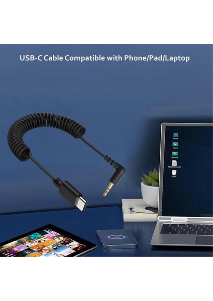 Rode Wireless Go Iı Için USB C - 3,5 mm Mikrofon Kablosu, Sarmal Dik Açı Trs Erkek Dac Aux Adaptör Ses Kablosu (Yurt Dışından) indirimleri