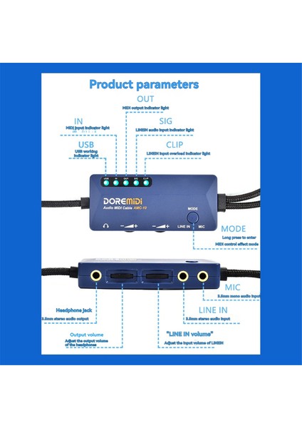 Doremidi Amc-11 Usb-C Ses Mıdı Kablosu Dönüştürücü Çift Fonksiyonlu Ses Kartı ve Mıdı Arayüzü Tak ve Çalıştır (Yurt Dışından) indirimleri