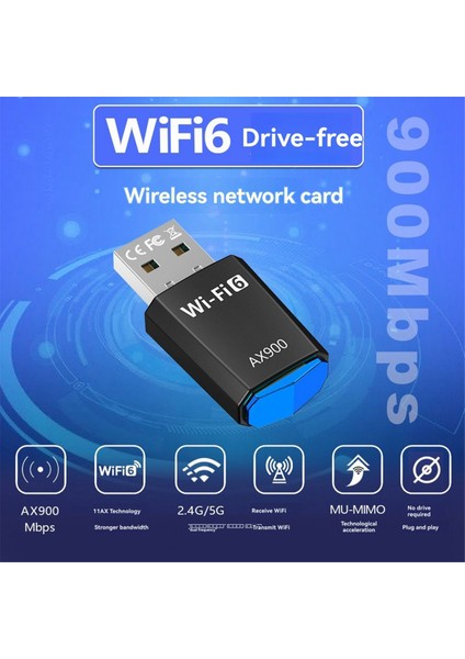AX900 Wifi6 Wifi Adaptörü 900MBPS USB Wifi Bluetooth Ağ Kartı 2.4g/5ghz Wifi Adaptörü 802.11AX Dizüstü Bilgisayar Için Win 7 10 11 (Yurt Dışından) modelleri