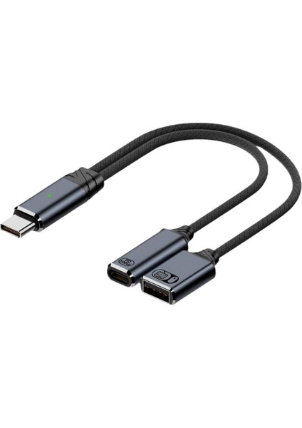 USB C Otg Kablo Telefon Adaptörü 2'si 1 Arada Tip C - USB A Adaptörü Akıllı Telefon Dizüstü Bilgisayar Tablet Gri Için Pd Şarj Portlu (Yurt Dışından)