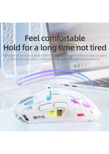 Dijital Ekranlı Şeffaf Kablosuz Fare, 2.4g Rgb 4000DPI 5 Adımlı Ayarlama, Bas Tuşları, Bluetooth Oyuncu Faresi, B (Yurt Dışından) modelleri