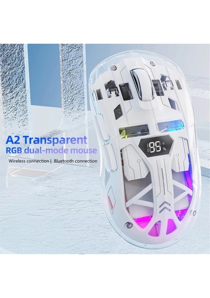Dijital Ekranlı Şeffaf Kablosuz Fare, 2.4g Rgb 4000DPI 5 Adımlı Ayarlama, Bas Tuşları, Bluetooth Oyuncu Faresi, B (Yurt Dışından) indirimleri