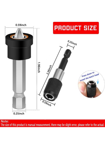 Adet Premium Manyetik Alçıpan Vidalama Aparatı - Alçıpan Alçıpan Vidaları Için Ph2 Uçları 1/4 Inç Altıgen Konumlandırma Ucu B (Yurt Dışından) indirimleri