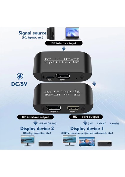 Dp - Dp+ HDMI Uyumlu Ayırıcı 1 Giriş 2 Çıkış Displayport - Displayport Adaptörü Mst Bilgisayar Mst Hub (Yurt Dışından) indirimleri