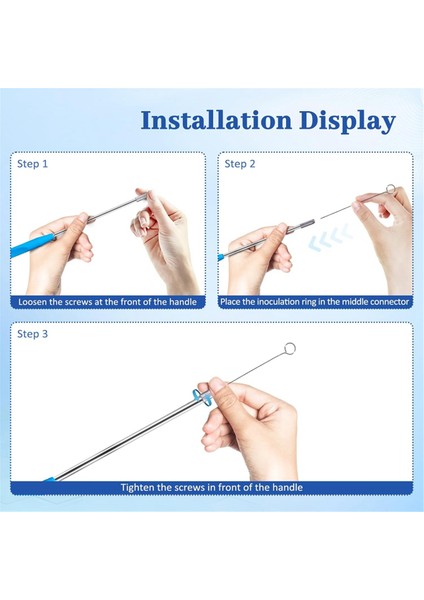 Metal Aşılama Döngüsü, 2 Adet Saplı Mikoloji Örnekleme Çubuğu ve 90 Adet Nikel Yeniden Kullanılabilir Aşılama Halkası (Yurt Dışından) fırsatları