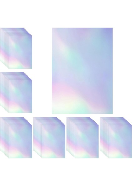 60 Yaprak Holografik Laminat Levhalar Şeffaf Gitter Holografik Etiket Kağıdı Vinil Laminat Film 11,7 x 8,3 Inç A4 Boyutu (Yurt Dışından)