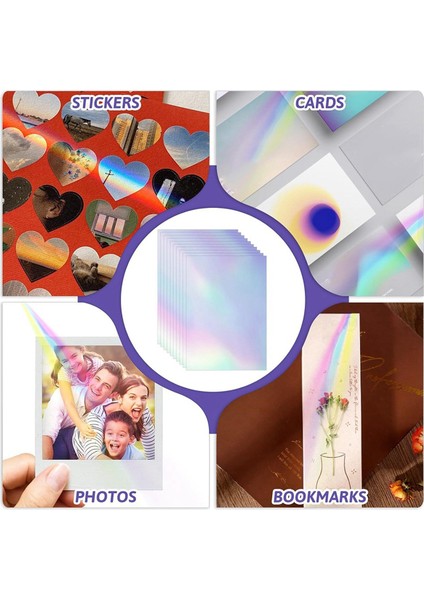 60 Yaprak Holografik Laminat Levhalar Şeffaf Gitter Holografik Etiket Kağıdı Vinil Laminat Film 11,7 x 8,3 Inç A4 Boyutu (Yurt Dışından) fiyatları