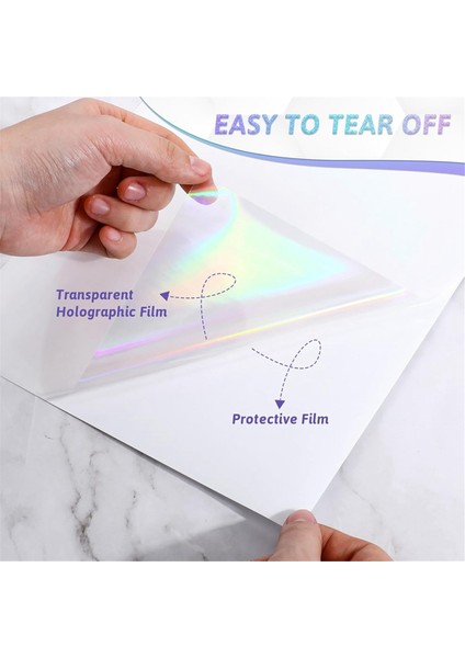 60 Yaprak Holografik Laminat Levhalar Şeffaf Gitter Holografik Etiket Kağıdı Vinil Laminat Film 11,7 x 8,3 Inç A4 Boyutu (Yurt Dışından) fırsatları