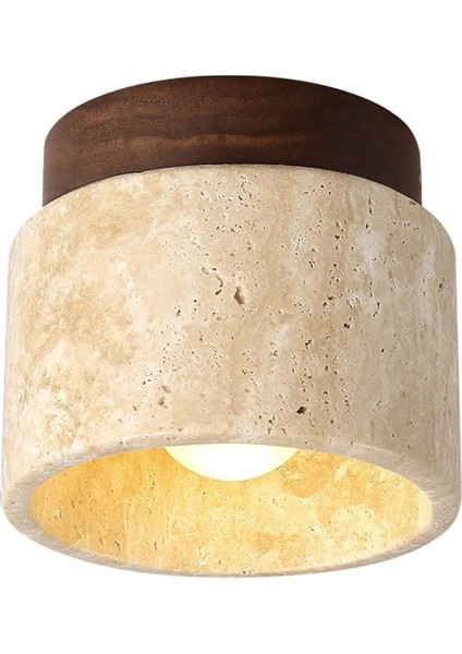 Modern Sarı Traverten Ahşap Tavan Lambası E27 Beyaz Işık Mutfak Koridor Oturma Odası Çalışma Odası Çay Odası Için (Yurt Dışından)