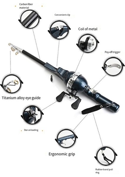 Taşınabilir Katlanır Olta Kamışı Teleskopik Sinek Oltası Oltaları Makaralı Seyahat Katlanır Mini Olta Balıkçılığı (Yurt Dışından)