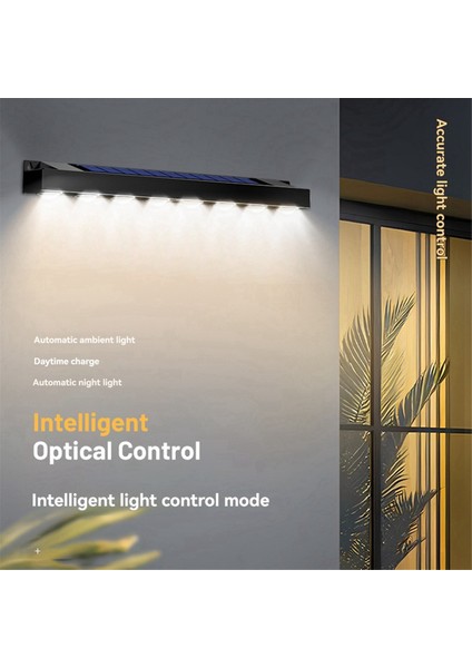 Güneş Enerjili Gerçek Dış Mekan Veranda Işığı, Sütun Işığı, Alacakaranlıktan Şafağa Güneş Enerjili LED Işık, Dış Mekan Tabela Işığı, 4 Işıklı Tabela (Yurt Dışından)