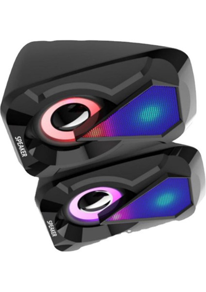 Mini USB Kablolu Bilgisayar Hoparlörü Rgb Aydınlatma Masaüstü Oyun Yüksek Sesli Ev Ofis Renkli Güçlü Bas Hoparlör (Yurt Dışından) fiyatları