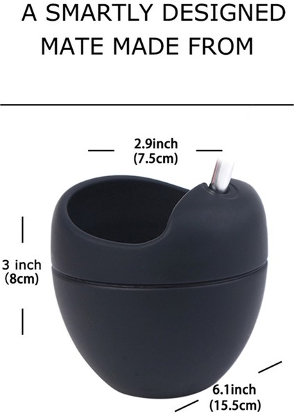 Siyah 5oz 180M Silikon Yerba Mate Fincan Seti Hediyelik Straforlu Çay Fincanı (Yurt Dışından) modelleri