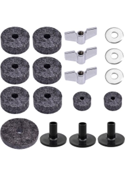 18 Adet Zil Yedek Aksesuarları Zil Standlı Davul Parçaları Keçeler Davul Zil Keçe Pedleri Kanat Somunları Rondela Dahil (Yurt Dışından)