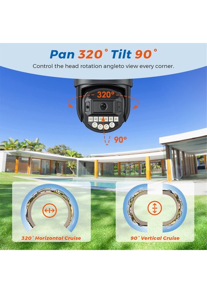 8mp Dış Mekan Wifi Kamera Hd Çift Lensli Güvenlik 5g Ptz Ip Kamera Dijital Zoom Lens Insan Yapay Zeka Otomatik Algılama Kamerası Ab Fişi (Yurt Dışından) modelleri