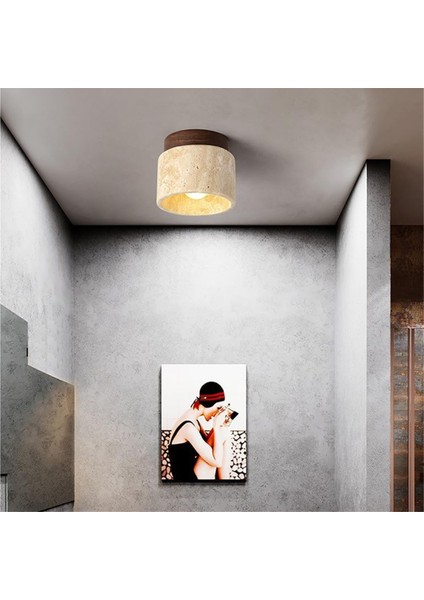 Modern Sarı Traverten Ahşap Tavan Lambası E27 Beyaz Işık Mutfak Koridor Oturma Odası Çalışma Odası Çay Odası Için (Yurt Dışından) indirimleri