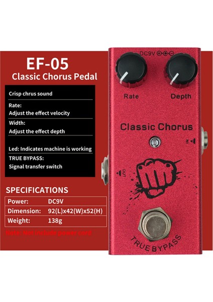 Elektrik Gitar Efekt Pedalı Mini Klasik Chorus Bas Gitar Pedalları Klasik Chorus (Yurt Dışından) indirimleri