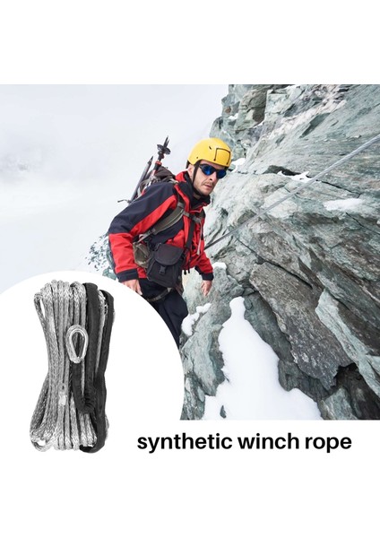 Sentetik Vinç Halatı, Gri 1/4 x 50 Ft Sentetik Vinç Halatı Hat Kablosu Atv Suv Kamyon Tekne Vinç Için (Yurt Dışından) fiyatları