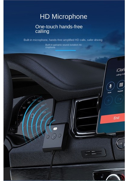 Bluetooth 5.4 Aux Araç Adaptörü Mikrofonlu 3.5mm USB U-Disk Stereo Kablosuz Ses Alıcısı Araç Kiti Eller Serbest Aramalar Müzik (Yurt Dışından) indirimleri