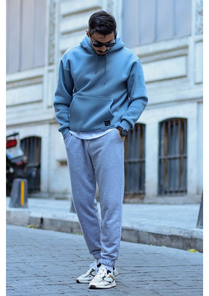 Oversize Kapüşonlu Kanguru Cepli Sweatshirt - Hoodie