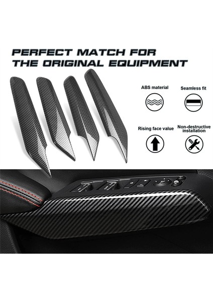 Honda Civic 11. Nesil 2022-2023 Aksesuarları Için Iç Kapı Kolu Cam Anahtarı Yan Panel Kapağı - Abs Karbon Fiber (Yurt Dışından) fiyatları