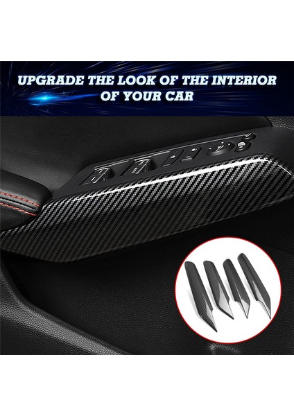 Honda Civic 11. Nesil 2022-2023 Aksesuarları Için Iç Kapı Kolu Cam Anahtarı Yan Panel Kapağı - Abs Karbon Fiber (Yurt Dışından) indirimleri