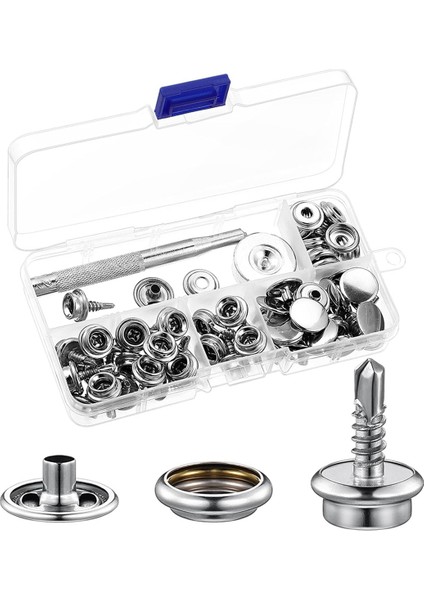 24 Takım Tekne Kanvas Çıtçıt Takımı Alet 74 Parça Paslanmaz Çelik Vida Tekne Kapağı Çıtçıtları Metal Çıtçıtlar 3/8 Inç Soket Çıtçıt Vidası (Yurt Dışından)