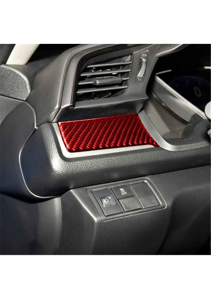Abs Kırmızı Karbon Fiber Iç Gösterge Paneli Kapağı Dekorasyon Çıkartması Honda Civic 10. Nesil 2016, 2017, 2018, 2019 (Soldan Direksiyonlu) (Yurt Dışından) fırsatları