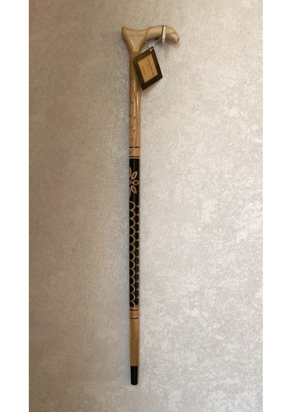 Desenli Ahşap Baston Stick