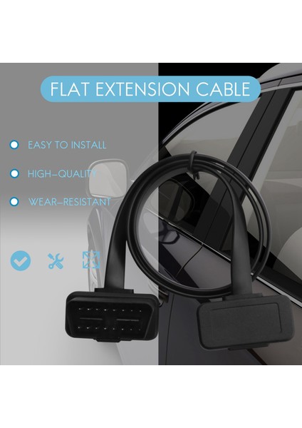Araba Dirsek Obd2 16 Pin Erkek - Dişi Düz Tanı Uzatma Kablosu Konnektörü (Yurt Dışından) fiyatları