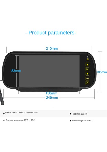 7 Inç Araba LCD Ayna Monitörü Park Ekranı 2 Av Girişi Arka Görüş Geri Görüş Kamerası Için Otomatik Ekran Yardımı (Yurt Dışından) indirimleri