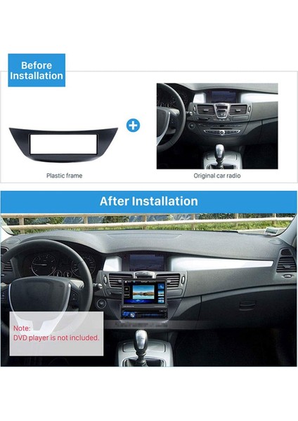 Renault Laguna Iıı 2007 Için 1 Din Araç Radyosu Ön Paneli DVD Stereo CD Paneli Gösterge Paneli Kiti Trim Ön Panel Gösterge Paneli Çerçevesi Siyah (Yurt Dışından) modelleri