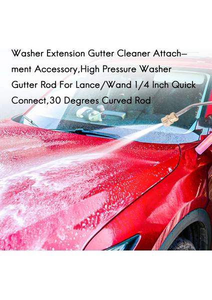 Yıkayıcı Uzatma Oluk Temizleyici Bağlantı Aksesuarı, Yüksek Basınçlı Yıkayıcı Oluk Çubuğu, Lance/çubuk 1/4 Inç Hızlı Bağlantı, 30 Derece Kavisli Çubuk, 14 Inç (Yurt Dışından) fırsatları