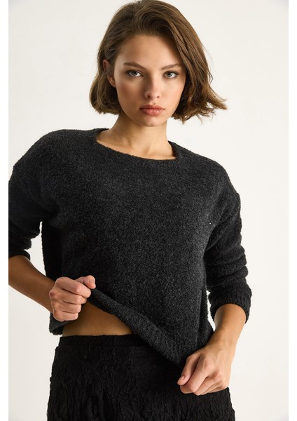 Kadın Bisiklet Yaka Yumuşak Doku Triko Kazak modelleri