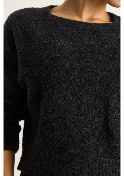 Kadın Bisiklet Yaka Yumuşak Doku Triko Kazak