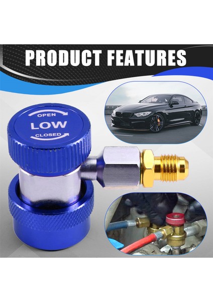 R134A Araba Klima Florür Dönüştürücü Hızlı Bağlantı Elemanı Bağlayıcı Adaptörü Ayarlanabilir Oto Tamir Aletleri Mavi (Yurt Dışından) indirimleri