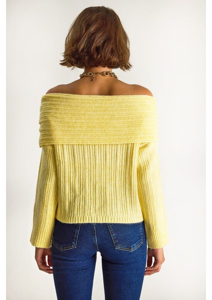 Kadın Degaje Yaka Kazak