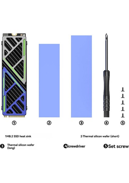 M.2 SSD Soğutucu 2280 Nvme Ngff Radyatör Magnezyum Alüminyum Alaşımlı Pc Verimli Soğutucu Termal Silikon Pedli (Yurt Dışından) fiyatları
