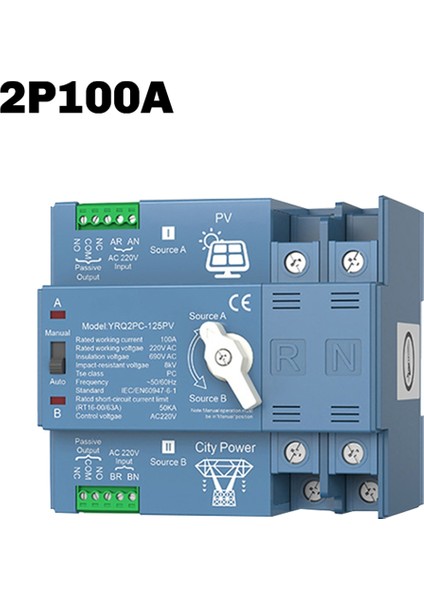 Ats Çift Güç Otomatik Transfer Anahtarı Jeneratör Veya Pv Enerjisini Şehre Aktarmak Için Güç Geçiş Anahtarı Güneş Invertörü, A (Yurt Dışından) fiyatları
