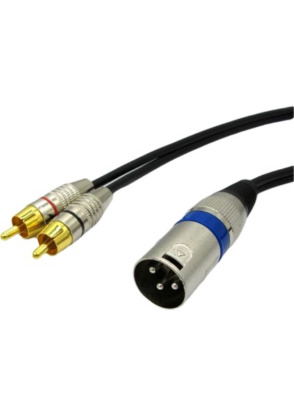 Xlr Erkek - Çift Rca Erkek Ses Kablosu Rca Phono Kablosu Hifi Stereo Subwoofer Hoparlör Mikser Stüdyo Monitör 1m (Yurt Dışından) fiyatları