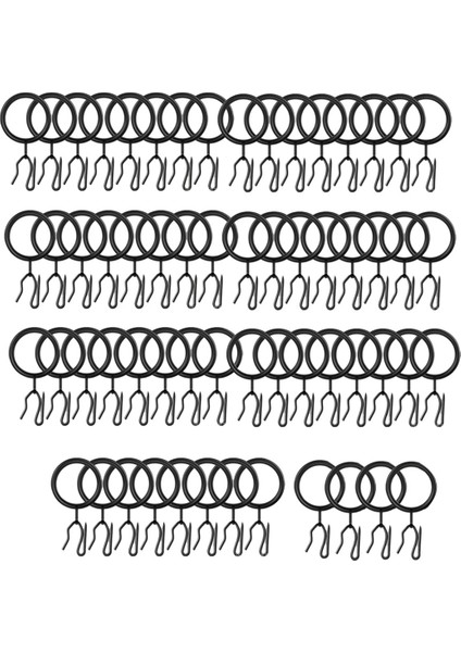 60 Adet Metal Perde Halkası ve 60 Adet Perde Perde Pim Kancası, Pencere, Duş Perdesi Için 30 mm Iç Çap (Yurt Dışından)