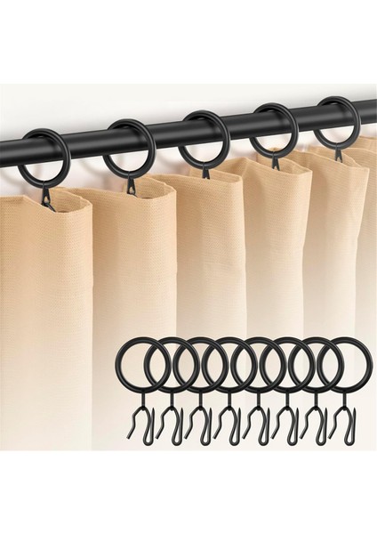 60 Adet Metal Perde Halkası ve 60 Adet Perde Perde Pim Kancası, Pencere, Duş Perdesi Için 30 mm Iç Çap (Yurt Dışından) fiyatları