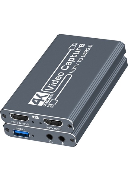 4K HDMI Uyumlu Usb3.0 Video Yakalama Kartı 1080P 60 Fps Hd Video Kaydedici Yakalayıcı Canlı Yayın Oyun Yakalama Kartı (Yurt Dışından)