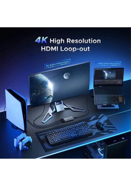 4K HDMI Uyumlu Usb3.0 Video Yakalama Kartı 1080P 60 Fps Hd Video Kaydedici Yakalayıcı Canlı Yayın Oyun Yakalama Kartı (Yurt Dışından) modelleri