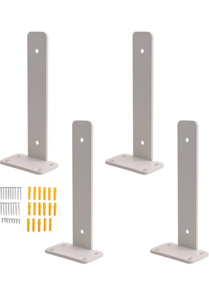 4'lü Yüzer Raf Braketi 8 Inç, Endüstriyel Ağır Hizmet Raf Braketleri L Braketler Gizli Metal Raf Braketi (Yurt Dışından)