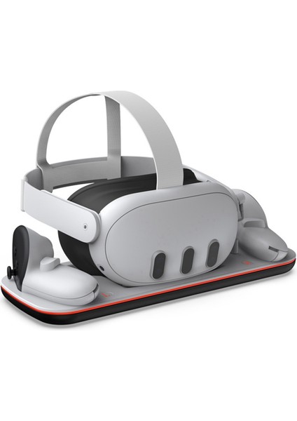 Meta Quest 3s Vr Kask Şarj Tabanı Desteği Vr Başlık Kolları LED Işık Çubuğu ile Şarj (Yurt Dışından)